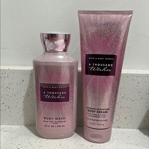 Bath & Body Works A Thousand Wishes Pink Body Wash & Cream Set